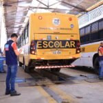 Em parceria com o Inmetro, Prefeitura de São Sebastião realiza inspeção técnica na frota do transporte escolar