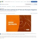 Site do Ministério da Cultura destaca Feira dos Municípios e anuncia participação da ministra Margareth Menezes