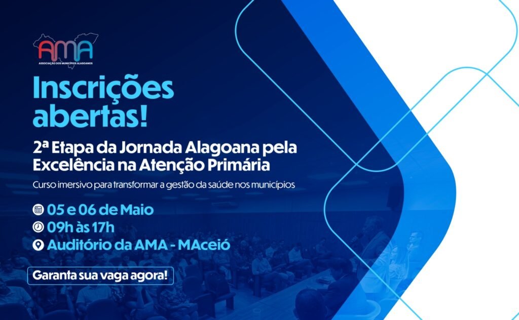 AMA abre inscrições para curso teórico na 2ª etapa da Jornada Alagoana pela Excelência na Atenção Primária